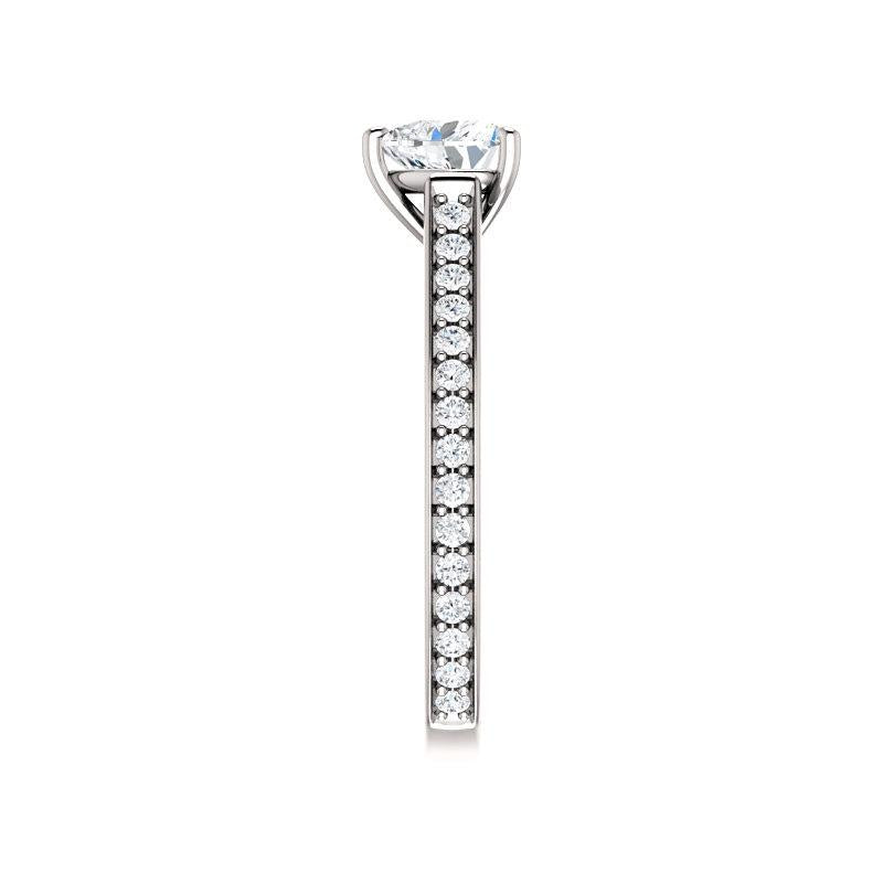 The Andrea Heart Lab Diamond Ring diamond engagement ring solitaire setting white gold band profile