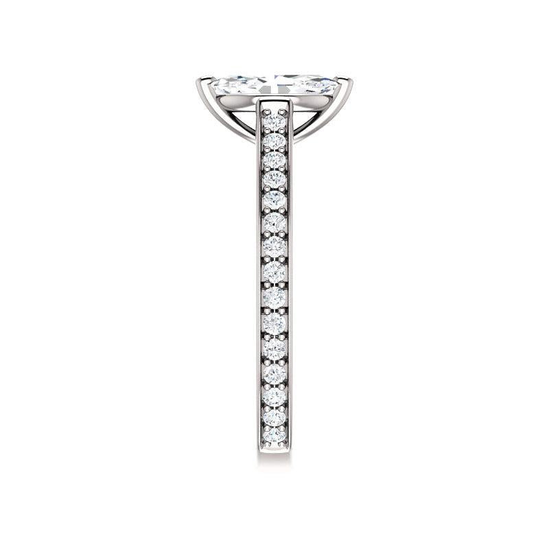 The Andrea Marquise Lab Diamond Ring diamond engagement ring solitaire setting white gold band profile