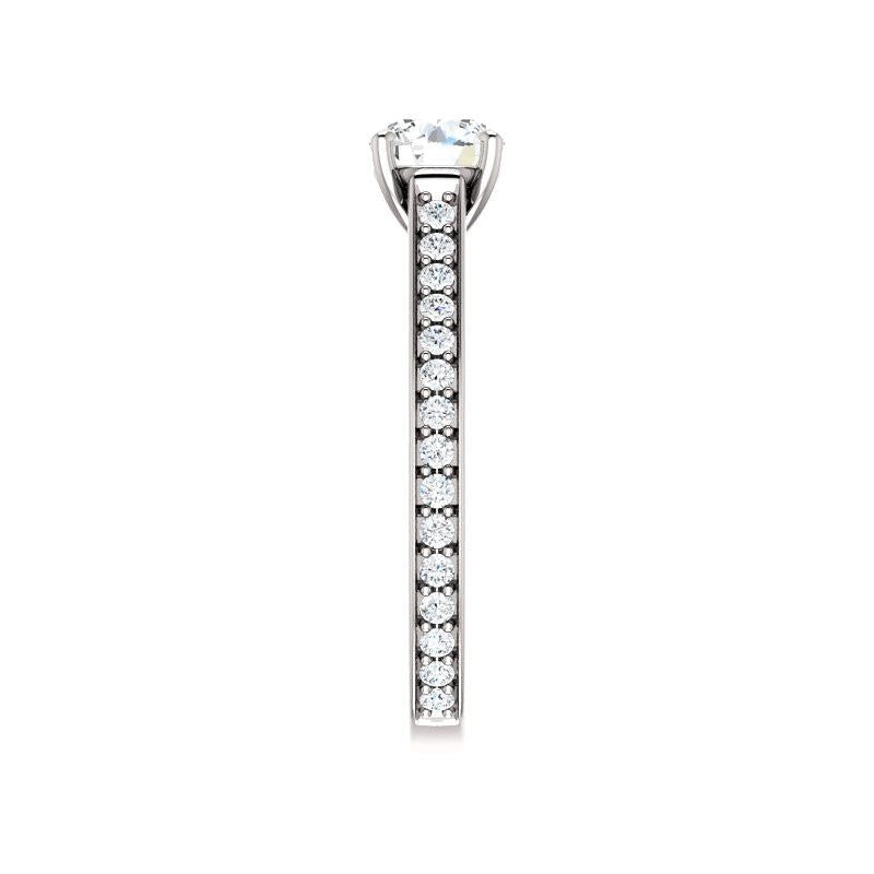 The Andrea Round Lab Diamond Ring diamond engagement ring solitaire setting white gold band profile