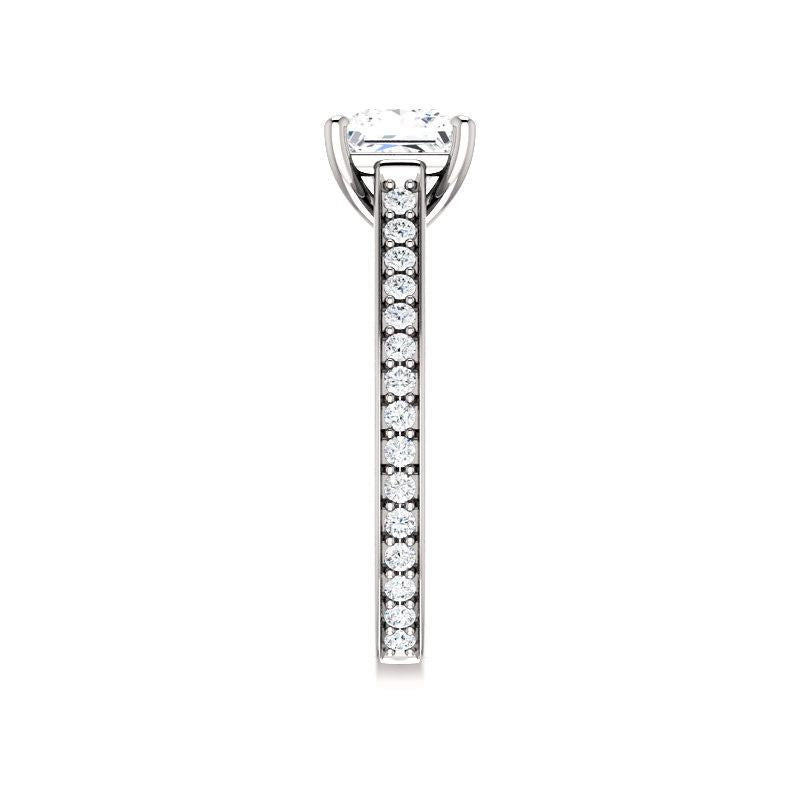 The Andrea Princess Lab Diamond Ring diamond engagement ring solitaire setting white gold band profile