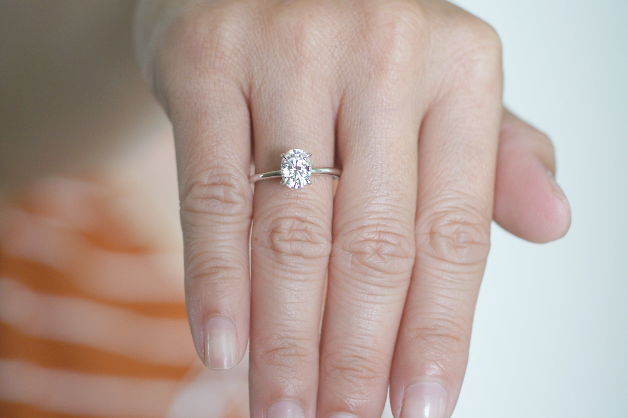 The Four Prongs Oval Moissanite Ring