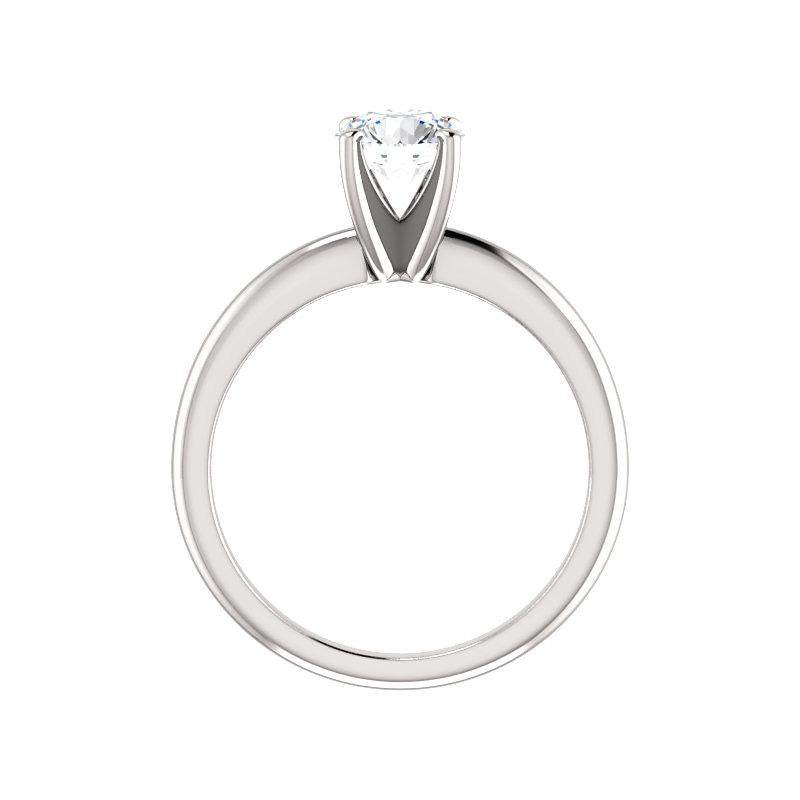 The Four Prongs Round Lab Diamond Engagement Ring Solitaire Setting White Gold Side Profile