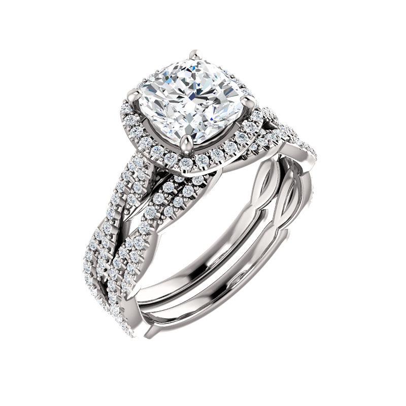 The Margie Cushion Moissanite Ring