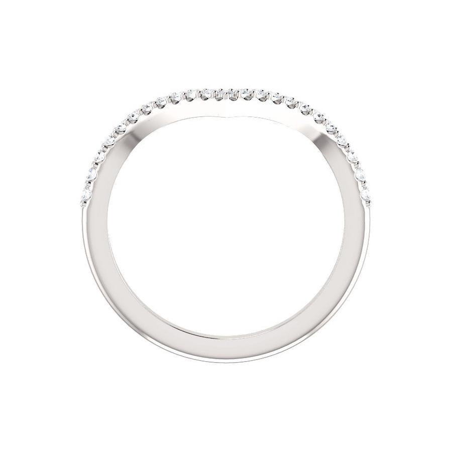 Nelda Moissanite wedding ring in white gold profile
