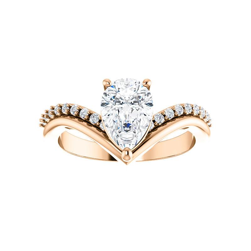The Nelda Lab Diamond pear Lab Diamond Engagement Ring solitaire setting rose gold