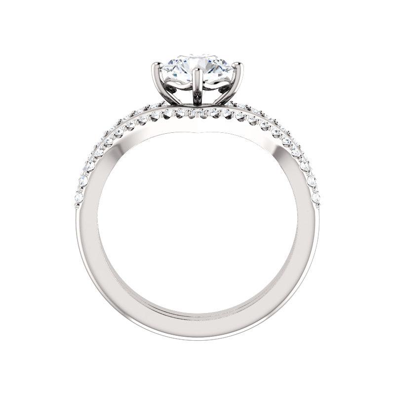 The Nelda Lab Diamond round engagement ring solitaire setting white gold side profile