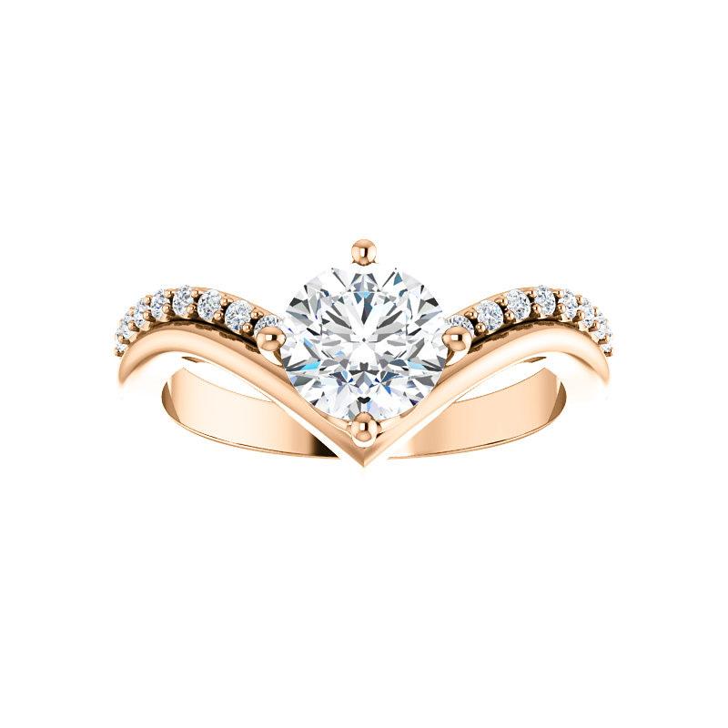 The Nelda Moissanite round moissanite engagement ring solitaire setting rose gold