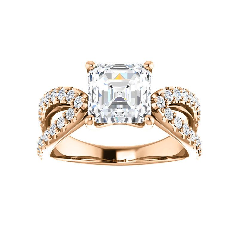 The Tia Asscher Lab Diamond Ring Lab Diamond Engagement Ring solitaire setting rose gold