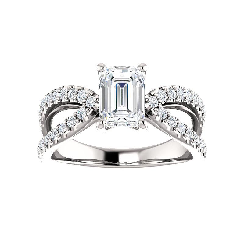 The Tia Emerald Lab Diamond Ring lab diamond engagement ring solitaire setting white gold