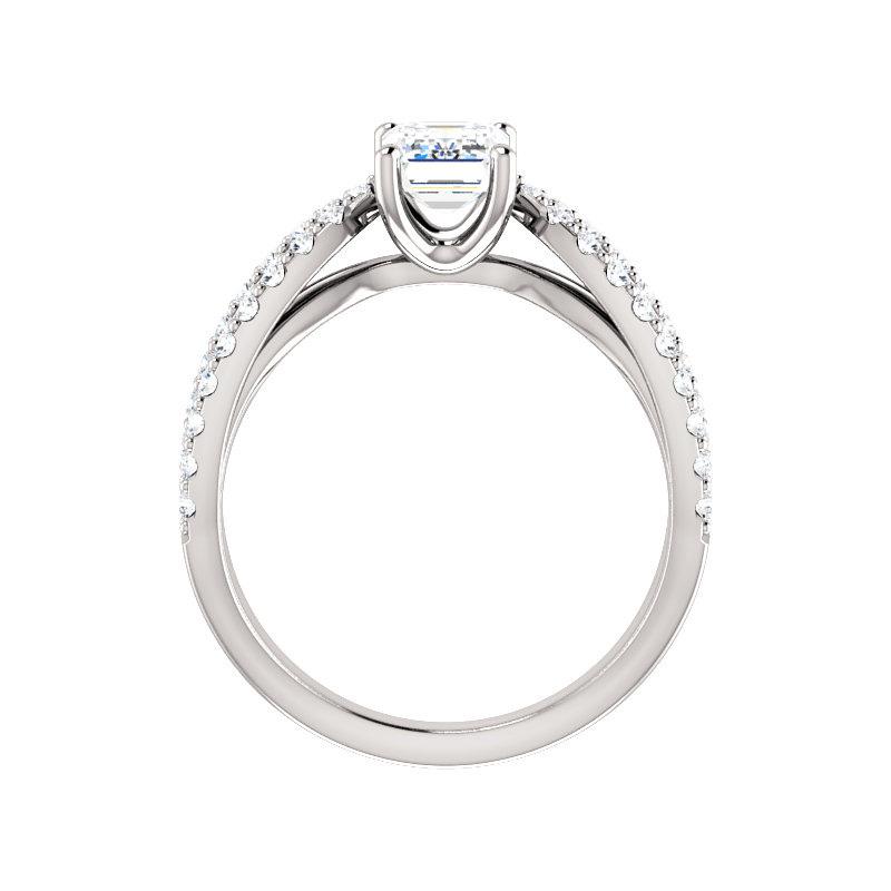 The Tia Emerald Lab Diamond Ring lab diamond engagement ring solitaire setting white gold side profile