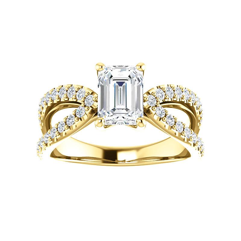The Tia Emerald Lab Diamond Ring lab diamond engagement ring solitaire setting yellow gold