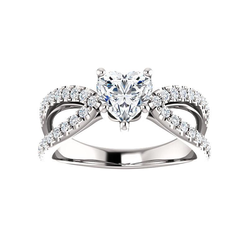 The Tia Heart Lab Diamond Ring Lab Diamond Engagement Ring solitaire setting white gold