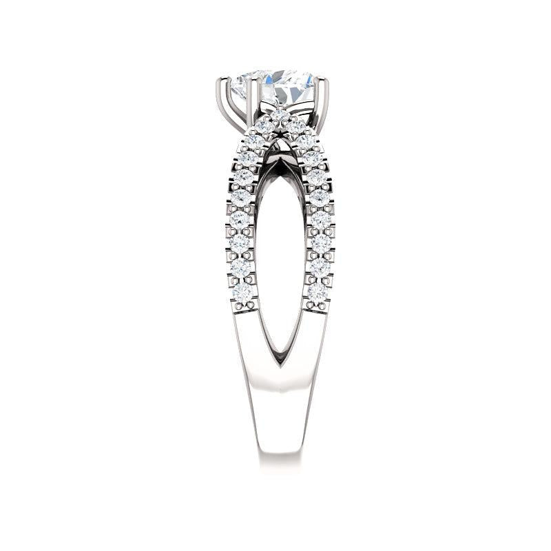 The Tia Heart Lab Diamond Ring Lab Diamond Engagement Ring solitaire setting white gold band profile