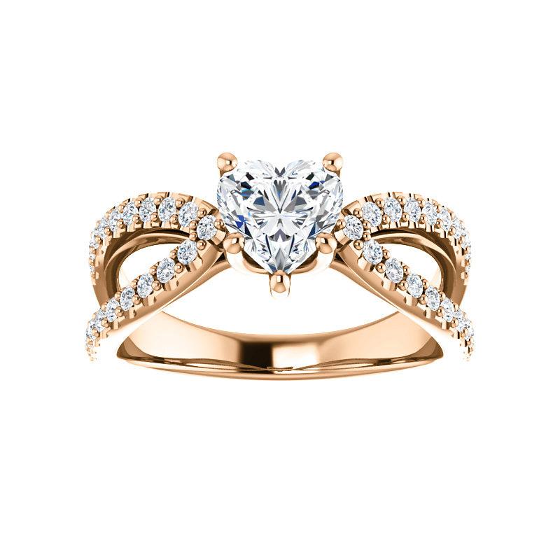 The Tia Heart Lab Diamond Ring Lab Diamond Engagement Ring solitaire setting rose gold