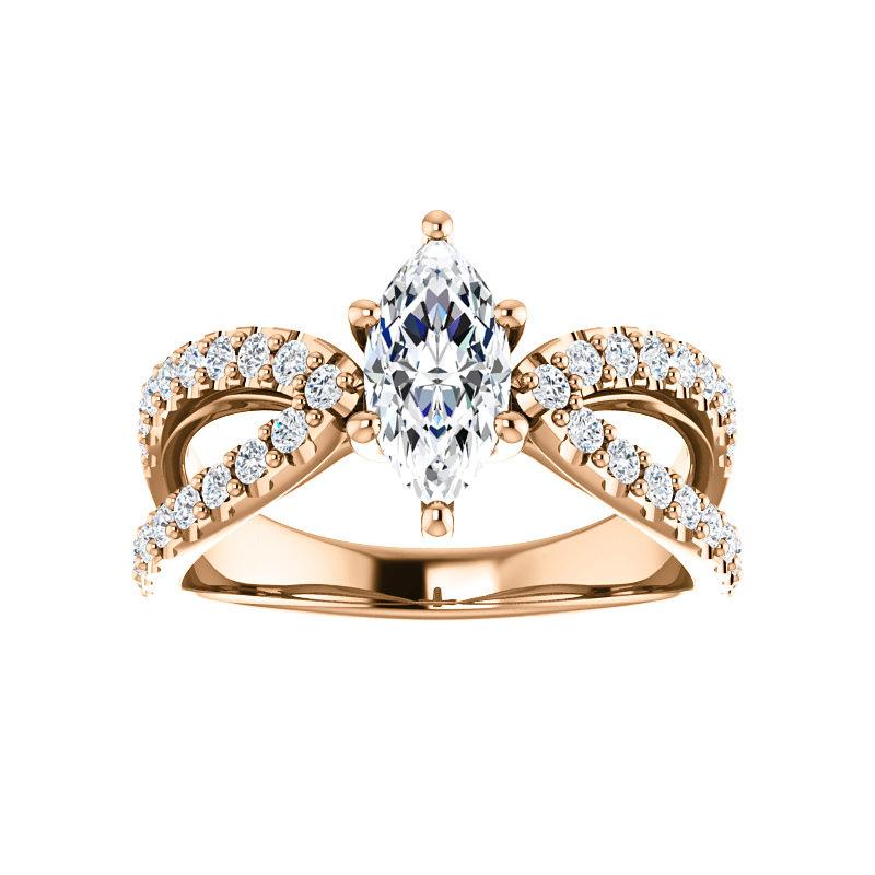 The Tia Marquise Moissanite Ring moissanite engagement ring solitaire setting rose gold