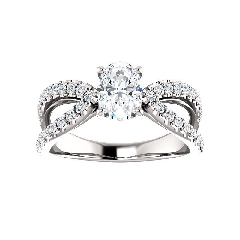 The Tia Oval lab diamond ring lab diamond engagement ring solitaire setting white gold