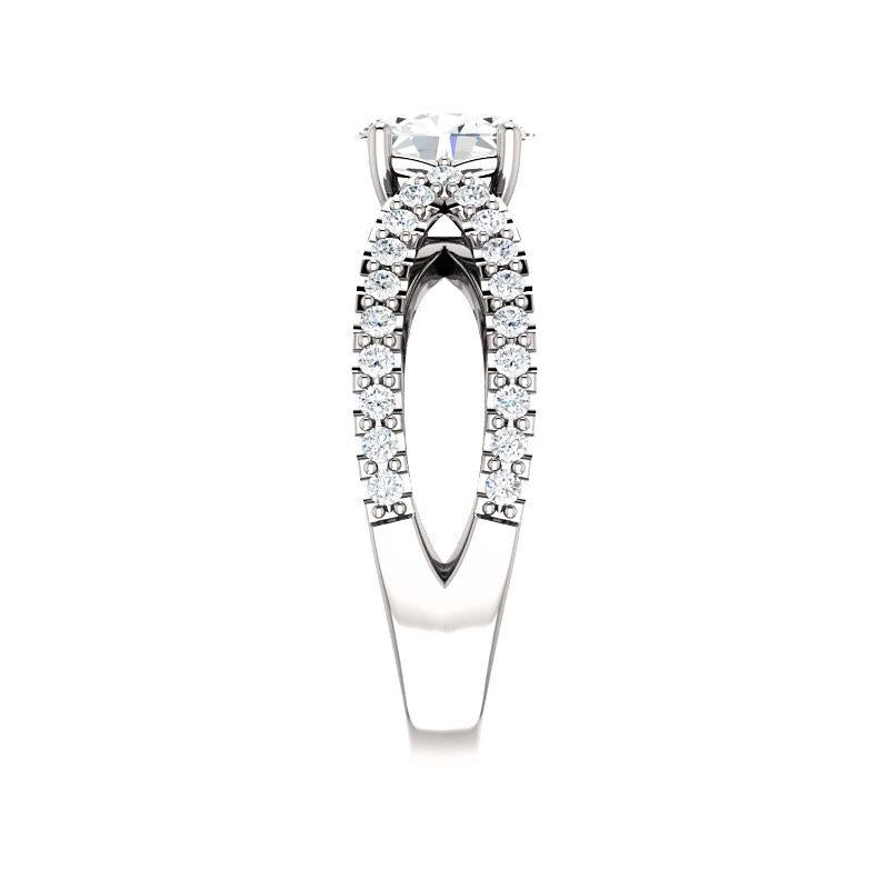 The Tia Oval Moissanite Ring moissanite engagement ring solitaire setting white gold band profile