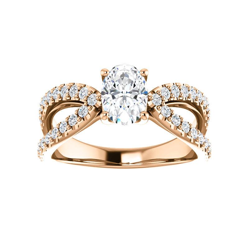 The Tia Oval lab diamond ring lab diamond engagement ring solitaire setting rose gold