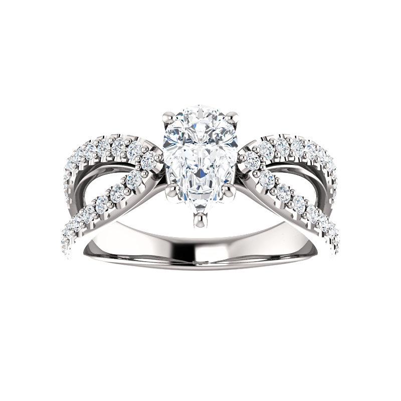 The Tia Pear Lab Diamond Ring Lab Diamond Engagement Ring solitaire setting white gold