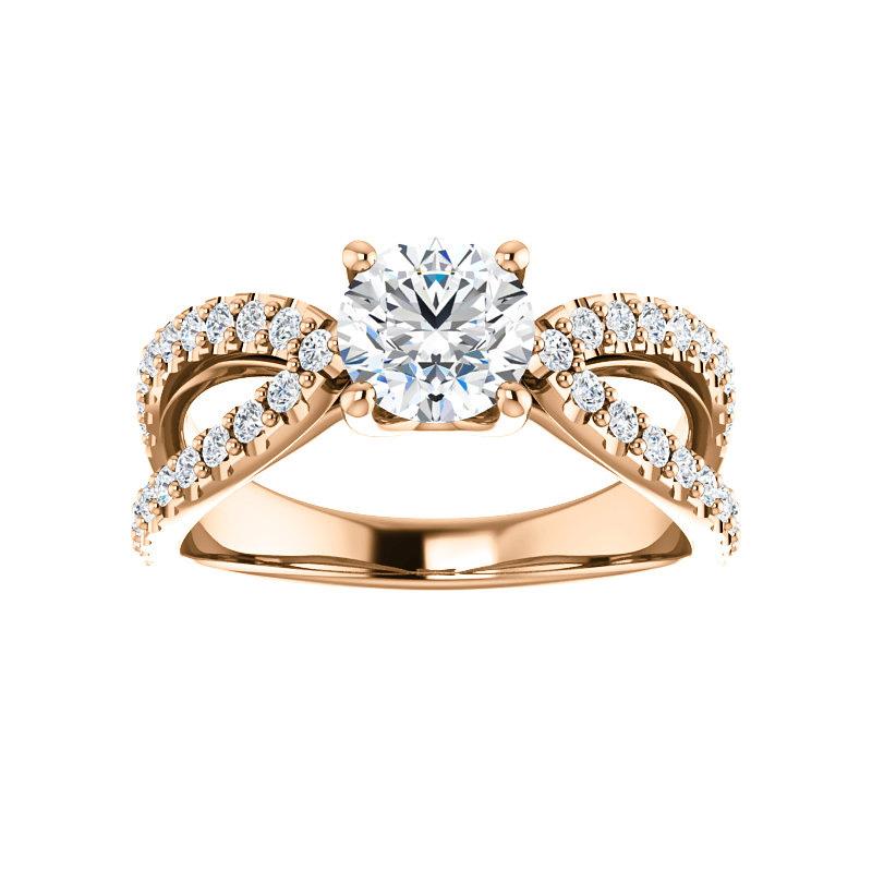 The Tia Round Moissanite Ring moissanite engagement ring solitaire setting rose gold