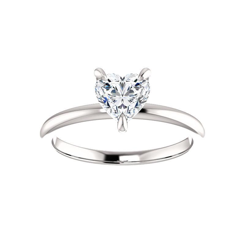 The Julie Heart Moissanite Engagement Ring Solitaire Setting White Gold