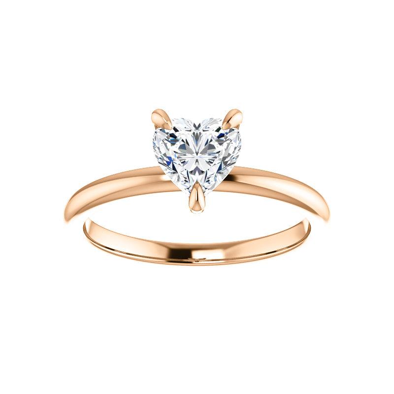 The Julie Heart Moissanite Engagement Ring Solitaire Setting Rose Gold