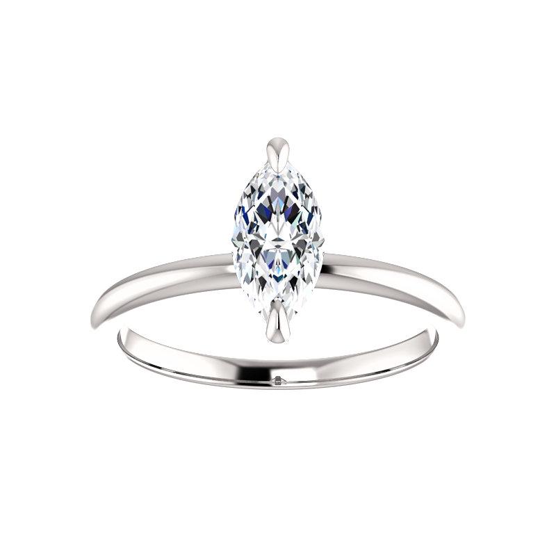 The Julie Marquise Moissanite Engagement Ring Solitaire Setting White Gold