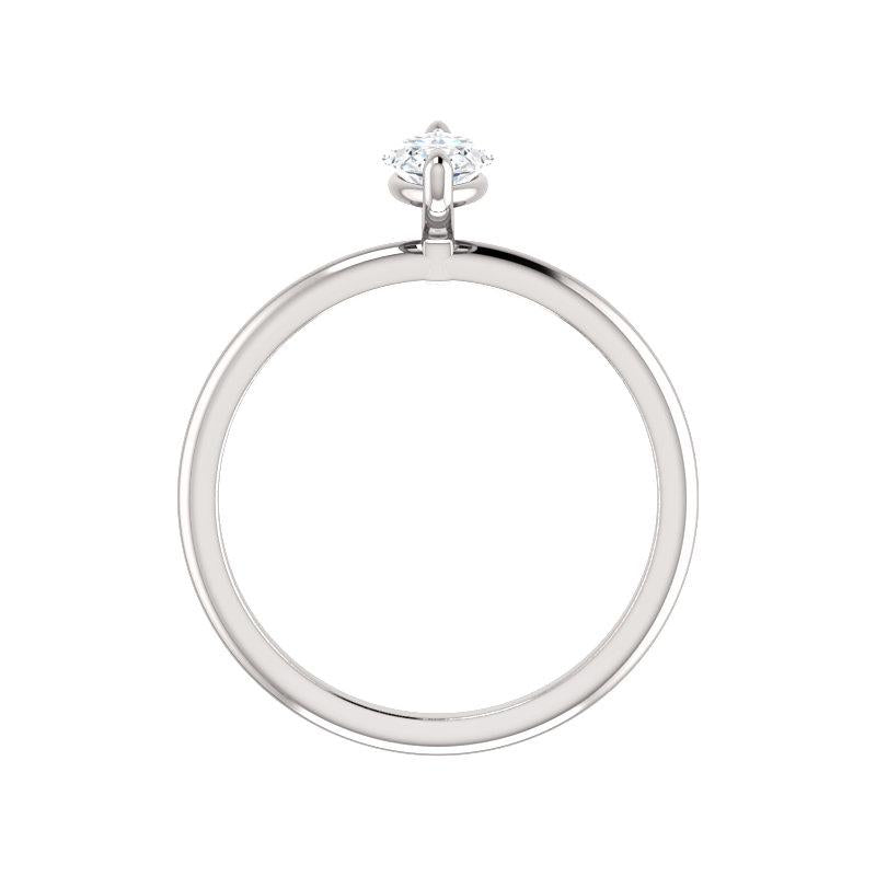 The Julie Marquise Lab Diamond Engagement Ring Solitaire Setting White Gold Side Profile