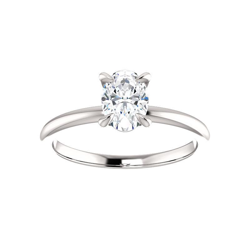 The Julie Oval Moissanite Engagement Ring Solitaire Setting White Gold