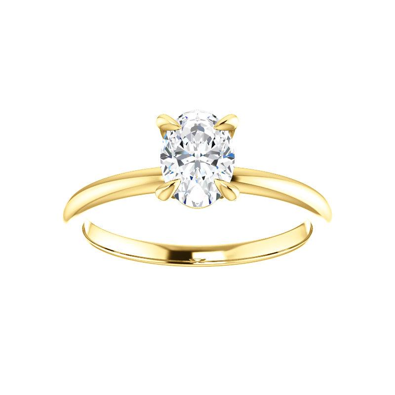 The Julie Oval Moissanite Engagement Ring Solitaire Setting Yellow Gold