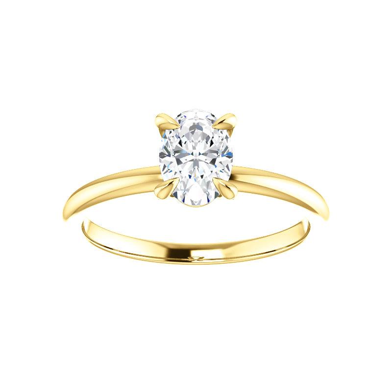 The Julie Oval Moissanite Engagement Ring Solitaire Setting Yellow Gold