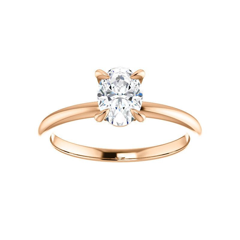 The Julie Oval Moissanite Engagement Ring Solitaire Setting Rose Gold