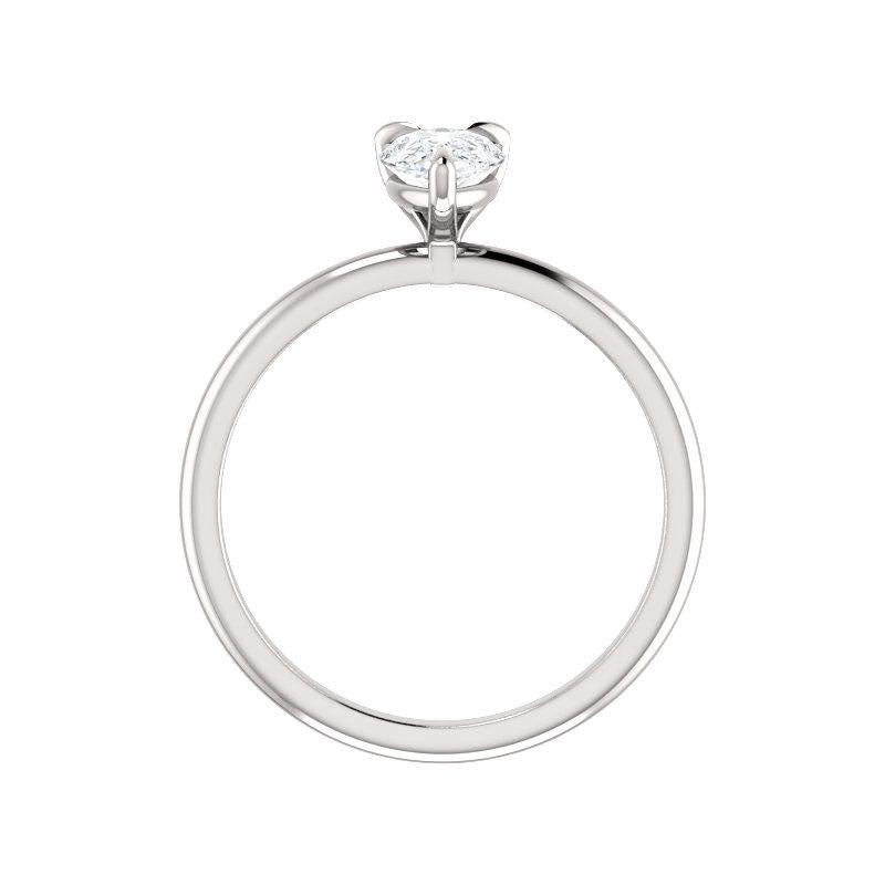 The Julie Pear Lab Diamond Engagement Ring Solitaire Setting White Gold Side Profile
