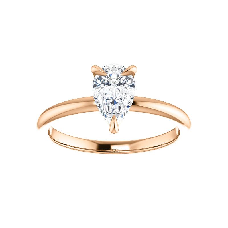The Julie Pear Moissanite Engagement Ring Solitaire Setting Rose Gold