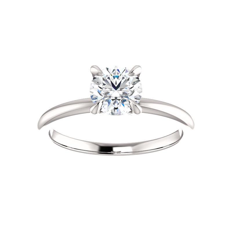 The Julie Round Moissanite Engagement Ring Solitaire Setting White Gold