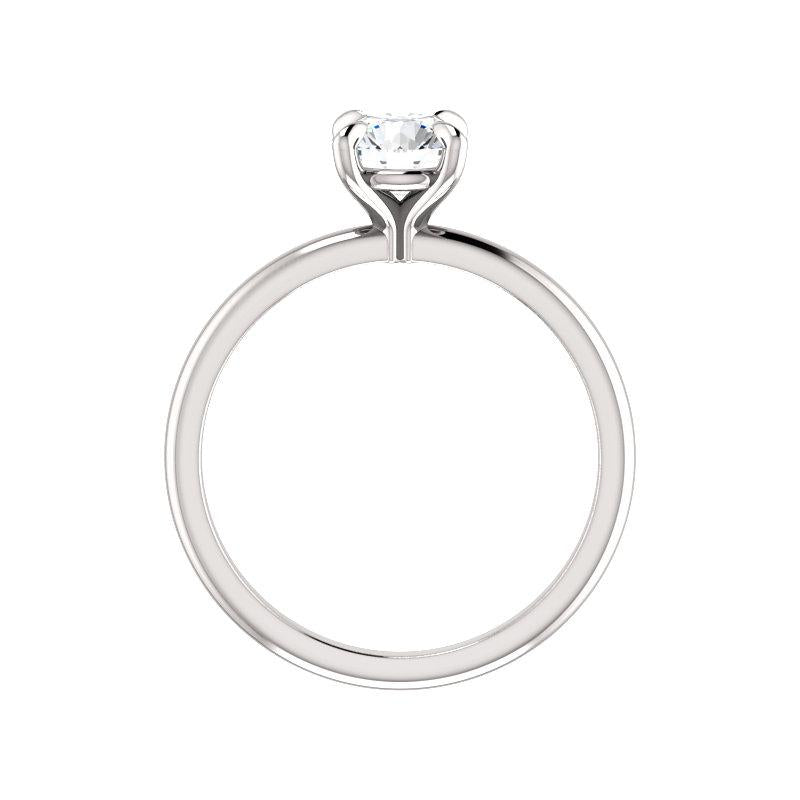 The Julie Round Moissanite Engagement Ring Solitaire Setting White Gold Side Profile