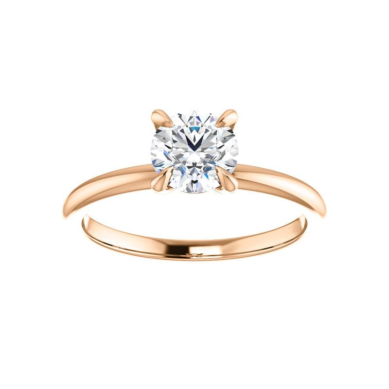 The Julie Round Moissanite Engagement Ring Solitaire Setting Rose Gold