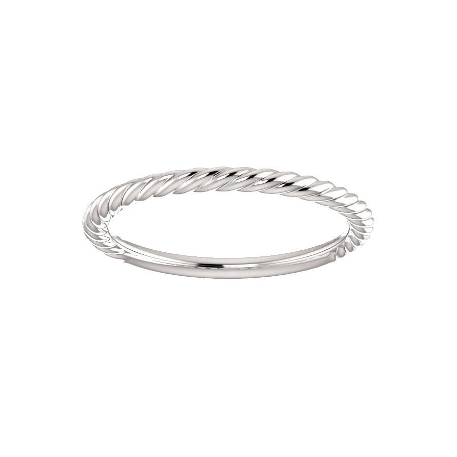 The Lacey Band Rope Design Wedding Ring In White Gold