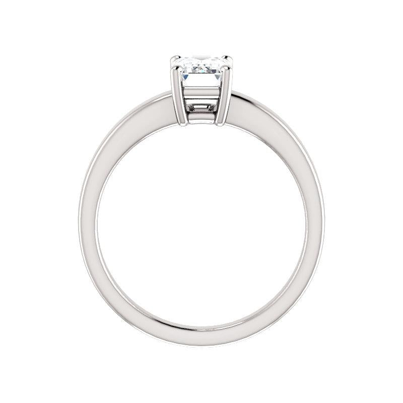 The Jamie Emerald Lab Diamond Engagement Ring Solitaire Setting White Gold Side Profile