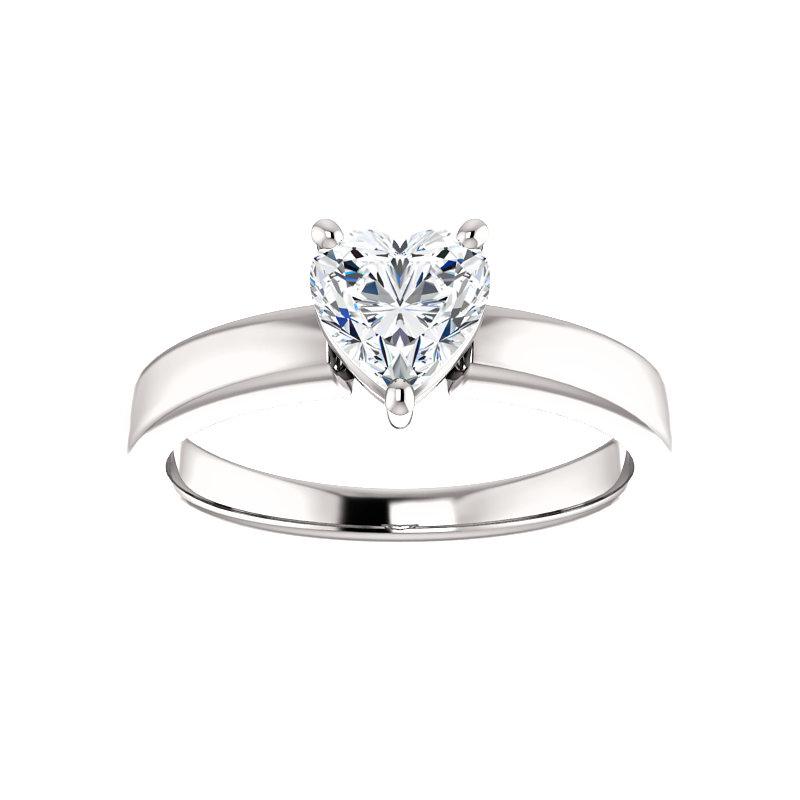 The Jamie Heart Lab Diamond Engagement Ring Solitaire Setting White Gold
