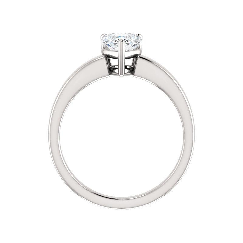 The Jamie Heart Lab Diamond Engagement Ring Solitaire Setting White Gold Side Profile
