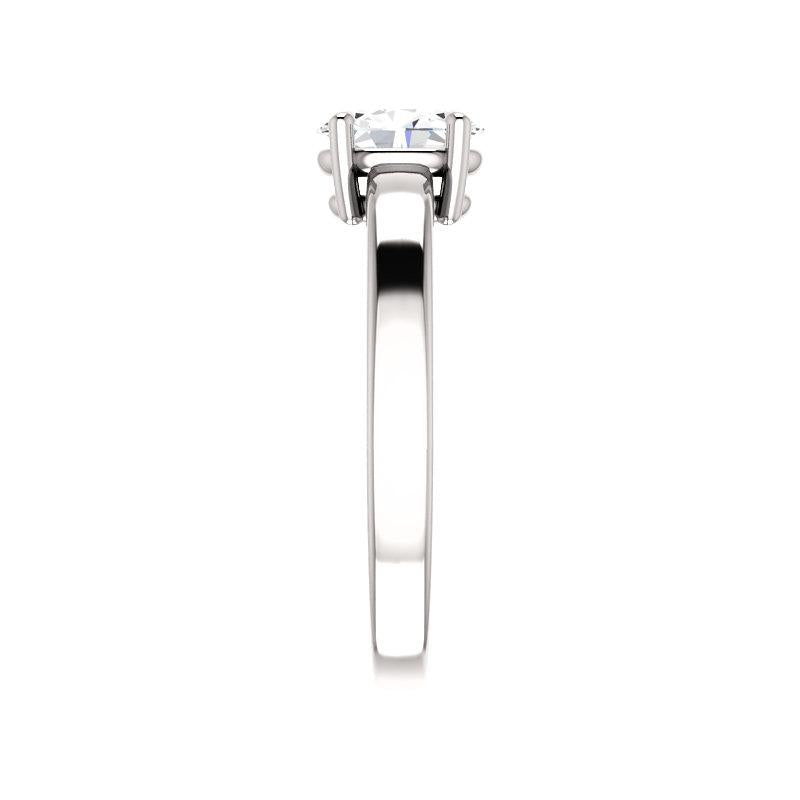 The Jamie Oval Lab Diamond Engagement Ring Solitaire Setting White Gold Band Profile