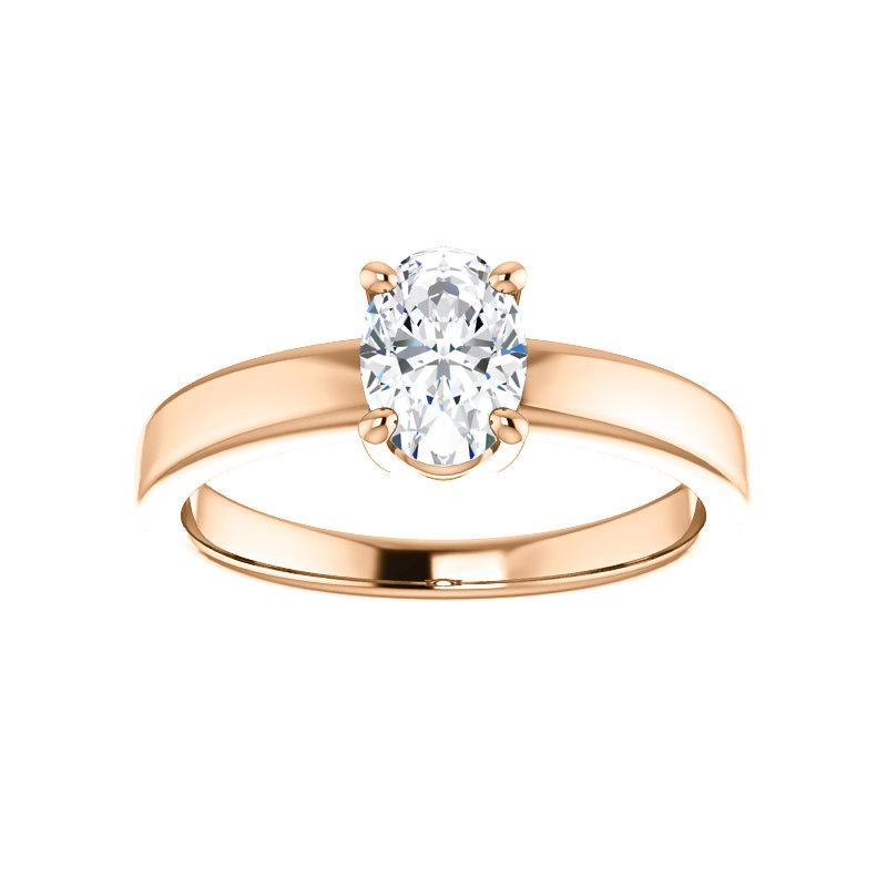 The Jamie Oval Lab Diamond Engagement Ring Solitaire Setting Rose Gold