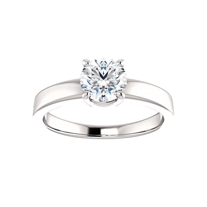 The Jamie Round Moissanite Engagement Ring Solitaire Setting White Gold