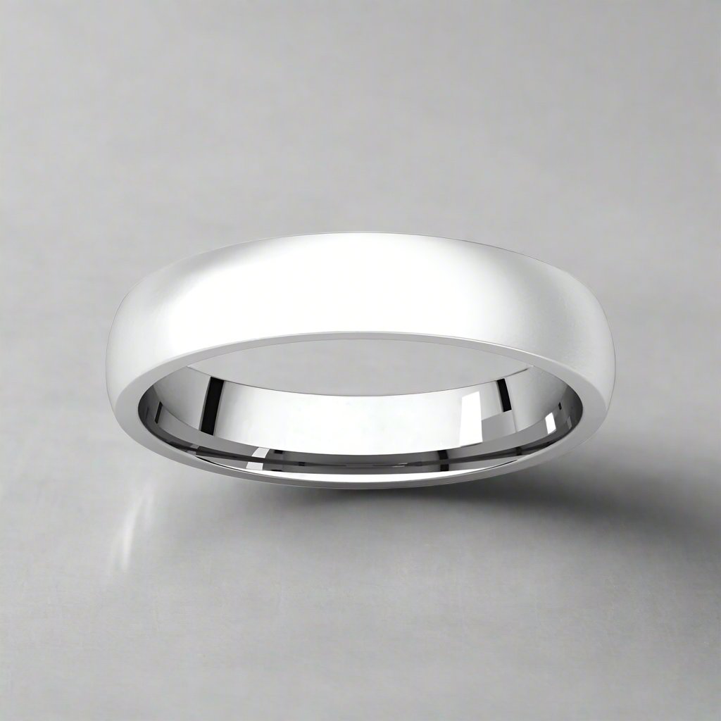 The Dome Comfort Fit Wedding Band (4mm) in white gold