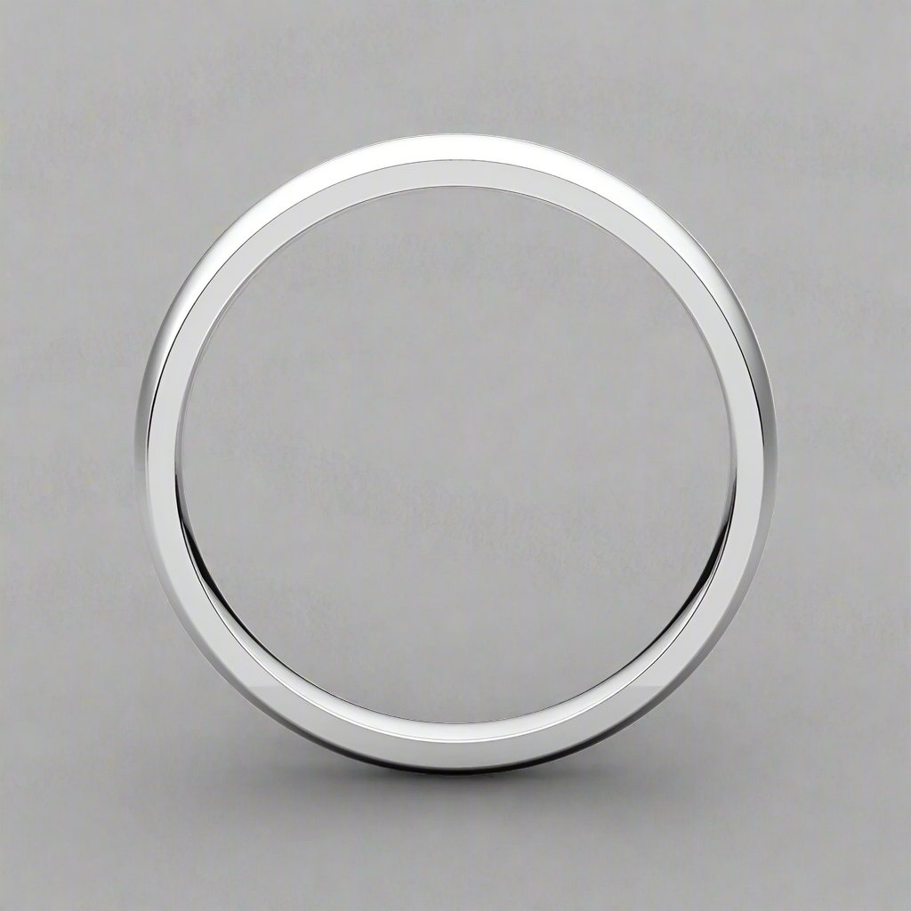 The Dome Comfort Fit Wedding Band (4mm) in white gold side profile