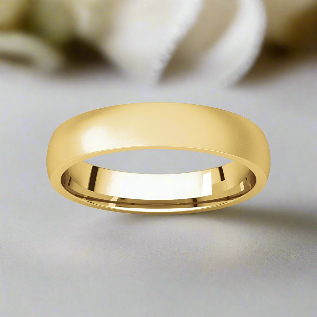 The Dome Comfort Fit Wedding Band (4mm) in yellow gold