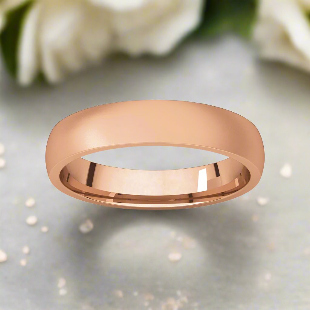 The Dome Comfort Fit Wedding Band (4mm) in rose gold
