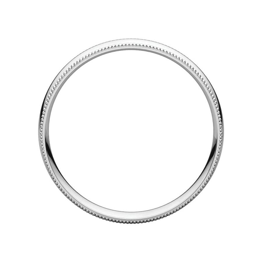 The Milgrain Dome Comfort Fit (4mm) in white gold side profile