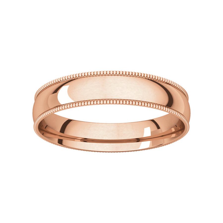 The Milgrain Dome Comfort Fit (4mm) in rose gold
